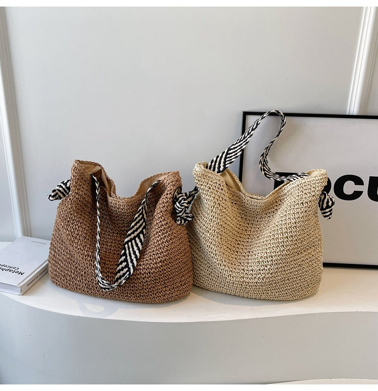 Summer Large Capacity Straw Women's Seaside Vacation Commuter Shoulder Bag