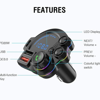 DriveSync™ FM Transmitter 🚗🎵 — Wireless Music & Calls Anywhere