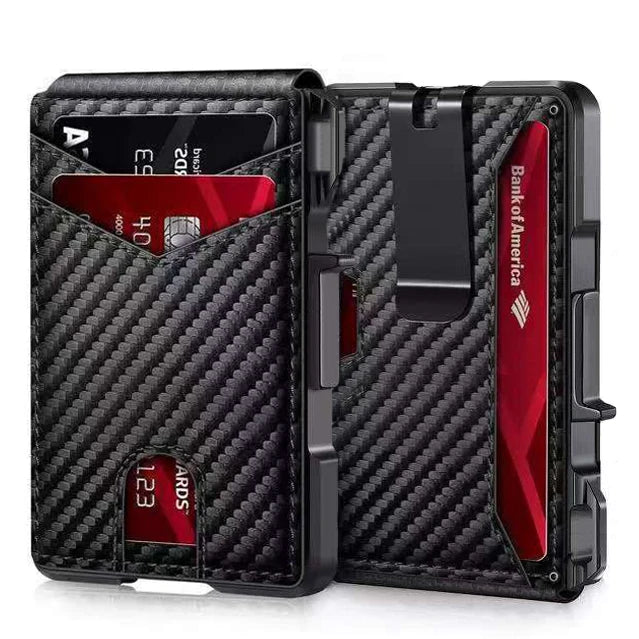 SecureSnap™ Smart RFID Wallet 🔒💼 Pop-Up. Protected. Stylish.