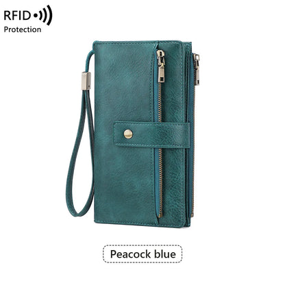 LuxeGuard™ Long Wallet 💖 — RFID Protection, Elegant Style