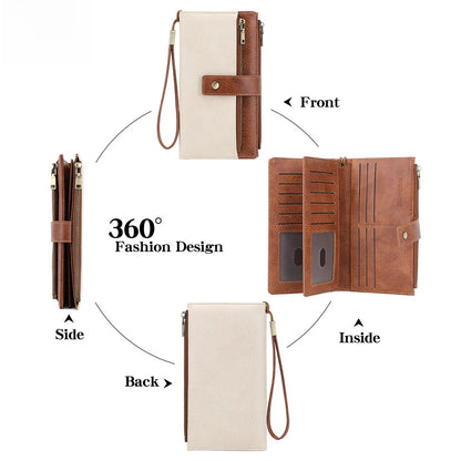 LuxeGuard™ Long Wallet 💖 — RFID Protection, Elegant Style