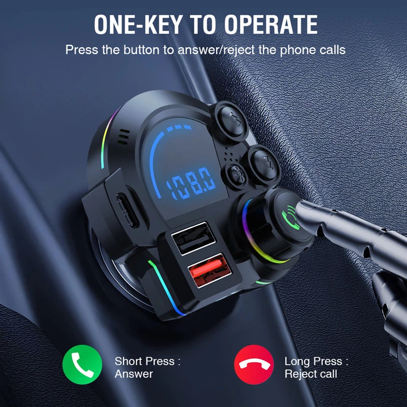 DriveSync™ FM Transmitter 🚗🎵 — Wireless Music & Calls Anywhere