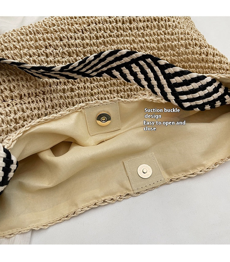 Summer Large Capacity Straw Women's Seaside Vacation Commuter Shoulder Bag